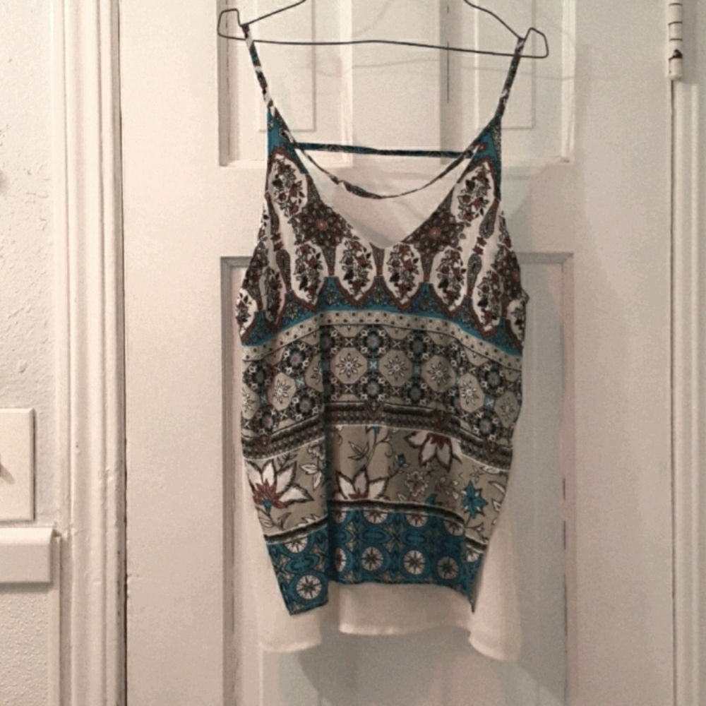 Sans SouciTank Top Floral Red & Blue